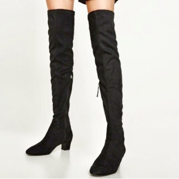 low heel over the knee boots